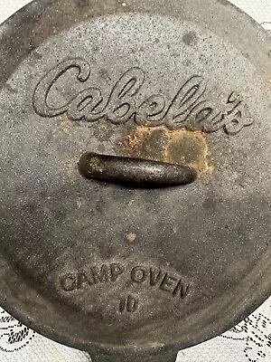 Vintage Cabela's Cast Iron 10 Camp Oven Dutch Oven With Self Basting Lid • $75