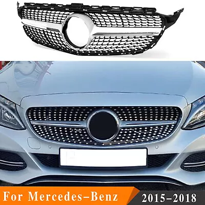 Front Grille Gem Grill For Mercedes-Benz W205 C200 C250 C300 2015 2016-2018 • $163.39