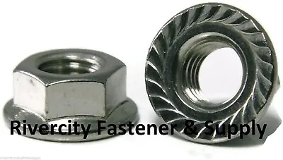 1/4-20 Stainless Hex Serrated Flange Nuts 1/4x20 Nuts 1/4 X 20 Flare Lock Nut • $7.88