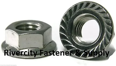 5/16-18 Stainless Hex Serrated Flange Nuts 5/16x18 Nuts 5/16 X 18 Flare Lock Nut • $15.88