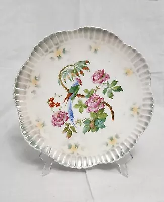 Vintage-LeuchtenburgGermany-Bird Of Paradise-Plate-Porcelain-Lusterware Scallop • $15