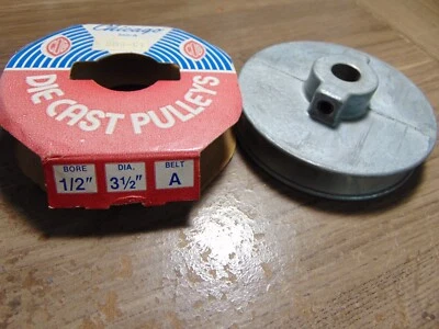 $12.99 • Buy Chicago Die Casting 350-a Single Groove V-belt Pulley 3-1/2  Dia  1/2  Bore New