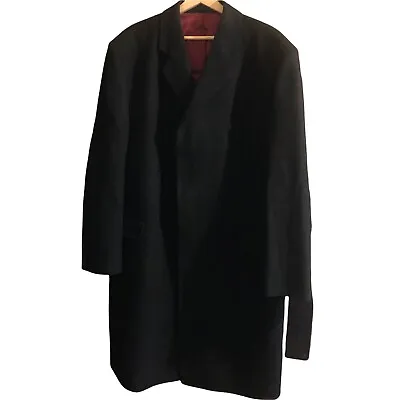 £125 • Buy Lipman & Sons Size 46 Inch Regular Black Wool Cashmere Over Coat Smart Mens