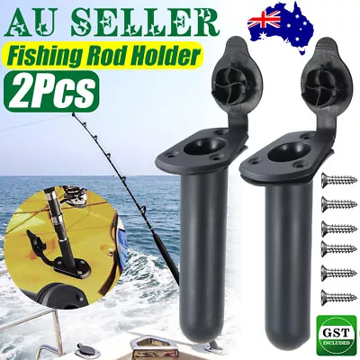 $16.95 • Buy 2pcs With Cap Cover Fishing Boat Rod Holder For Kayak Pole Bracket Flush Mount