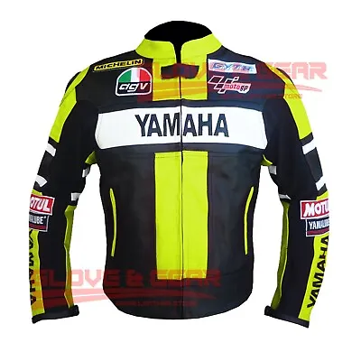 Yamaha 5242 Motorbike Bikers Track Days Cowhide Leather Armoured Jacket • £144.99