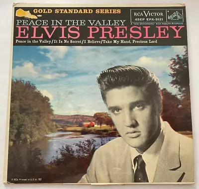 Elvis Presley  Peace In The Valley  EP 45 W/Cardboard Sleeve - RCA Victor -Clean • $13.50