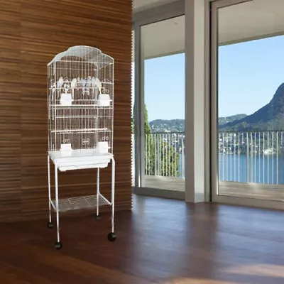 63  Shell Top Bird Rolling Stand Cage Cockatiel Parakeet Finch Canary Aviaries   • $64.81