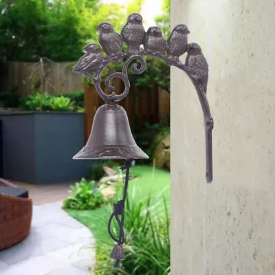 Antique Gate Bell Cast Iron Garden Door Hanging Vintage Bird Bell Door Chime • $24.70