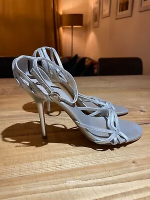 Faith Silver High Heeled Shoes/sandals 5/38 • £9.99