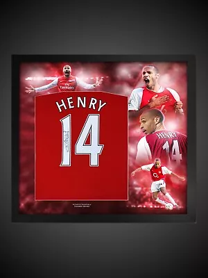Deluxe Framed Thierry Henry Signed Arsenal Football Shirt £305 With COA • £305