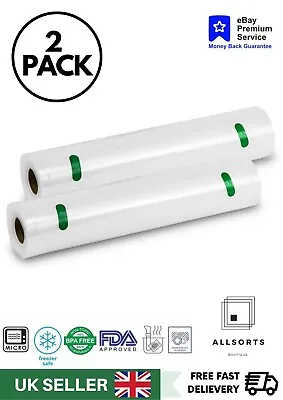 Textured Vacuum Food Sealer Rolls 2 Pack 15cm X 600 Cm Storage (Total 12 Meters) • £7.25