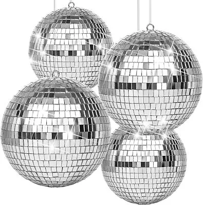 4/6/8/10/12  Mirror Glass Disco Ball DJ Home Party Club Stage Shiny Light Effect • $8.99