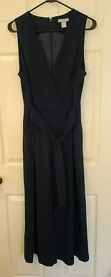 H&M Women's Navy Blue Sleeveless Jumpsuit With Tie Size 12 • $5.99