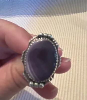 Beautiful M Mary Ann Spencer Sterling Charoite Ring SZ 6 • $40