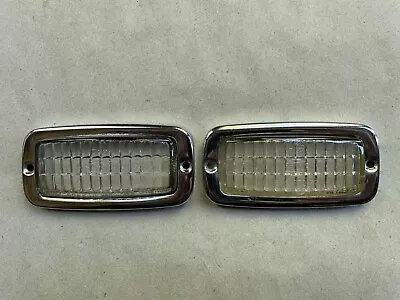 Vintage VW HELLA Reverse Light Pair Beetle Bus Ghia. Lens & Chrome Bezel • $40