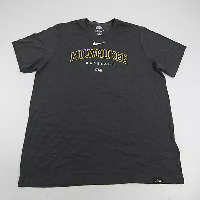 Milwaukee Brewers Nike MLB Authentic Short Sleeve Shirt Men's Dark Gray Used • $25.28