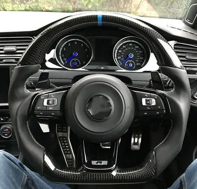 Carbon Fiber Sport Customized Steering Wheel For VW Golf MK7 GTI R Line Scirocco • $516.80