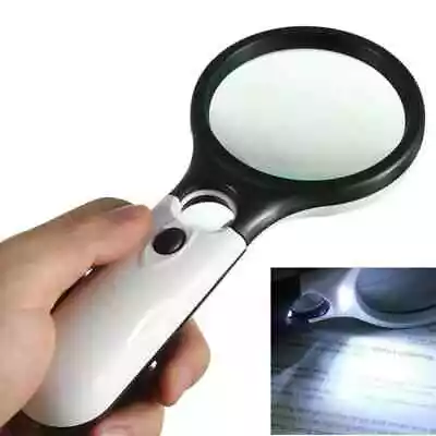 3 LED Light 45X Handheld Magnifier Reading Magnifying Glass Lens Jewelry Loupe • $5.95