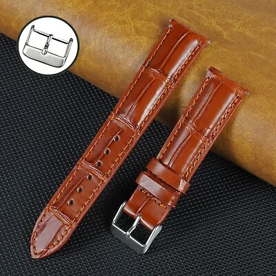 19mm Brown Allgator Watch Band Real Crocodile Leather Watch Strap Gift For Men • $23.74