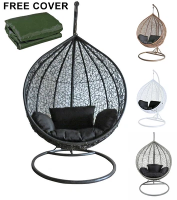 £179.99 • Buy Rattan Egg Chair Swing Outdoor Garden Patio Hanging Wicker Hammock Pod Chair
