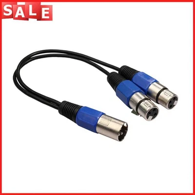 £5.75 • Buy 0.3m XLR Male Plug To Dual XLR Female Jack Y Splitter Mic DJ Audio Cable