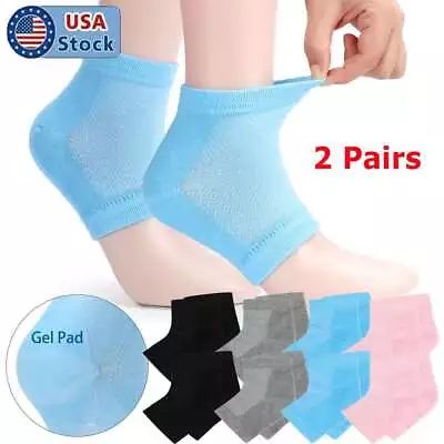 2 Pairs Silicone Gel Heel Socks Cracked Foot Moisturizing Skin Care Protector • $8.92