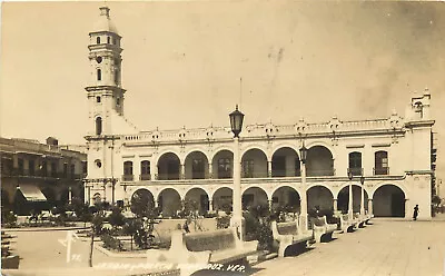 Mexico RPPC Postcard Jardin Y Palacio Veracruz Ver MF 95 • $10.43