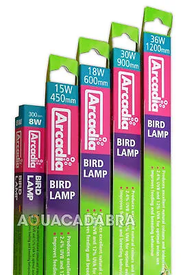ARCADIA BIRD LAMP E27 COMPACT T5 T8 LIGHT TUBE UVB UVA BULB 8w15w18w30w36w • £12.40