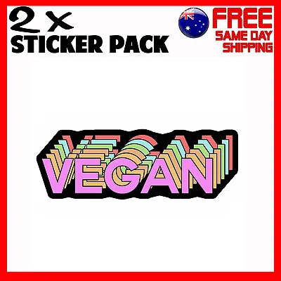 2 X Stickers - Vegan Graphics Food - Car Bumper Funny Novelty Sticker • $4.95