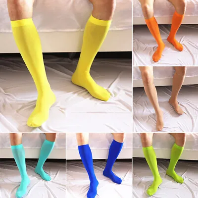 Mens Silk Breathable Long Comfy Socks Soft Stretchy Knee High Hosiery Stockings • $1.46