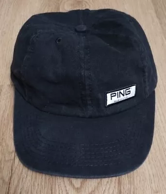 Vintage Ping Made In USA Black Hat Embroidered Mr Ping Adjustable Golf • $19.99