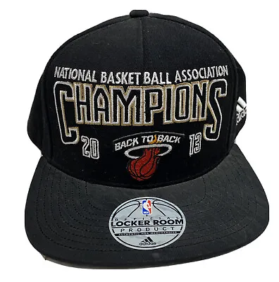 Adidas Miami Heat 2013 NBA Champions Strapback Cap Hat With Original Sticker • $49.99