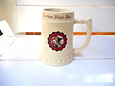 Northern Illinois University LARGE Stein Beer MUG Ivory W/Red Black Seal VG Cond • $20