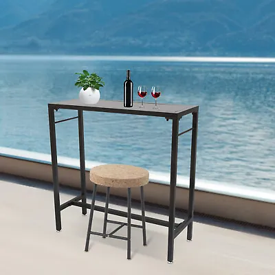 47in Black Bar Table Cafe Shop Kitchen Metal Counter Storage Table Restaurant US • $62.70