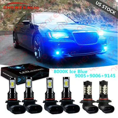 6x 8000K Blue LED Headlights + Fog Light Bulbs Combo For Chrysler 300 2005-2009 • $34.49