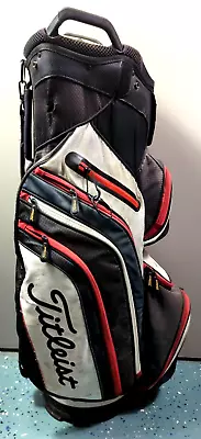 VTG Titleist Staff Golf Bag 14 Way 10 Zippers - Light/Strong Red White See Pics • $179.79