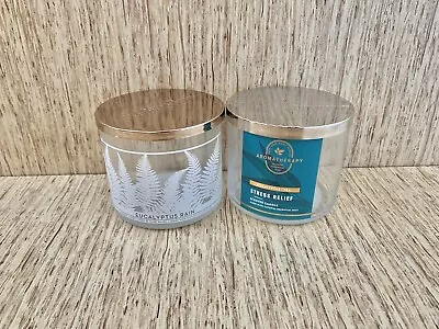 Bath & Body Works 3 Wick Candle Jars Lot Of 2 With Lids **EMPTY & CLEANED** • $14