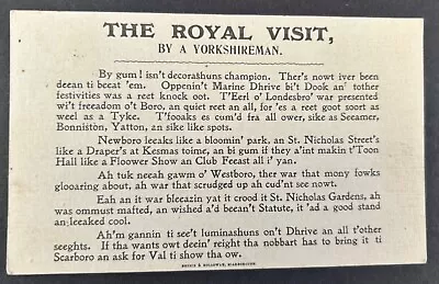1908 Comic Postcard ‘The Royal Visit By A Yorkshireman’ Yorkshire Dialect • £3.99