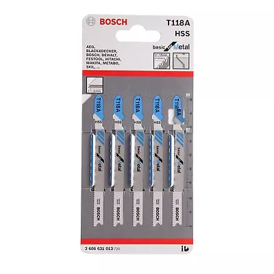 Bosch Jigsaw Blades Basic For Metal Cutting T118A Pack Of 5 Fits Makita DeWalt • £5.95