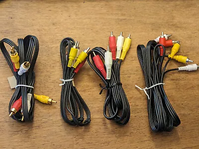 3-RCA Cable Male Phono To Male Phono Video And Audio Various Cable Lengths • £0.99