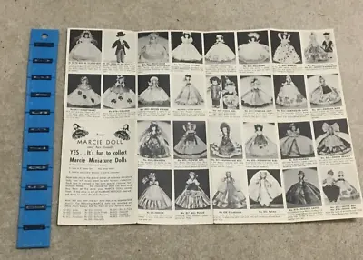 Vntg 1950's MARCIE MINIATURE DOLLS  Paper Catalog Brochure B & W Picture Insert • $7.99