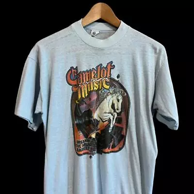 VTG 70s Camelot Music Breaking The Sound Barrier Band Music Tour THIN T Shirt XL • $31.54