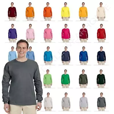 Fruit Of The Loom Mens Long Sleeve T-Shirt HD Cotton Tee WD930 • $6.94