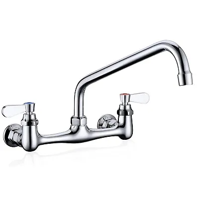 Kitchen Faucet Wall Mount Commercial Sink Faucet  Dual Handle Mixer Swivel Spout • $37.59