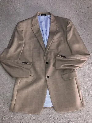 Tommy Hilfiger Blazer Mens 42L Wool Jacket Tan Business Sport Coat Casual Dress • $28.88