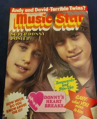 Rare MUSIC STAR Magazine 5th MAY 1973 Andy & David Osmonds Bowie Glitter Cassidy • £15