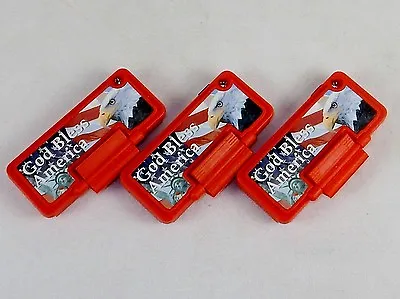 Lot Of 3 Magnetic Memo Clips  God Bless America  Beeps W/Flashing Red LED • $10.95