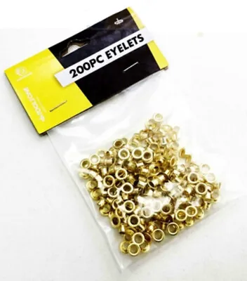 200pc Brass Eyelet Rings Set 4mm/8mm For Eyelet Pliers Craft Leather • £2.98
