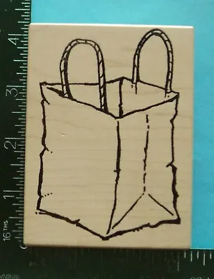 VIP Visual Image Printery PAPER SHOPPING / GIFT BAG Rubber Stamp • $4.95