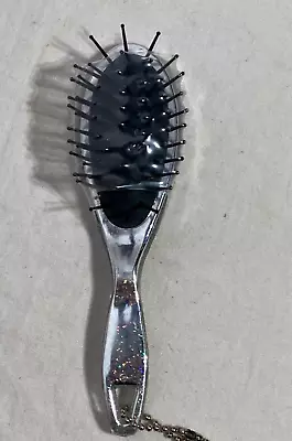 Vntg. Limited Too Small Plastic Handle Hair Brush  5 1/2  L Silver Glitter • $5.99